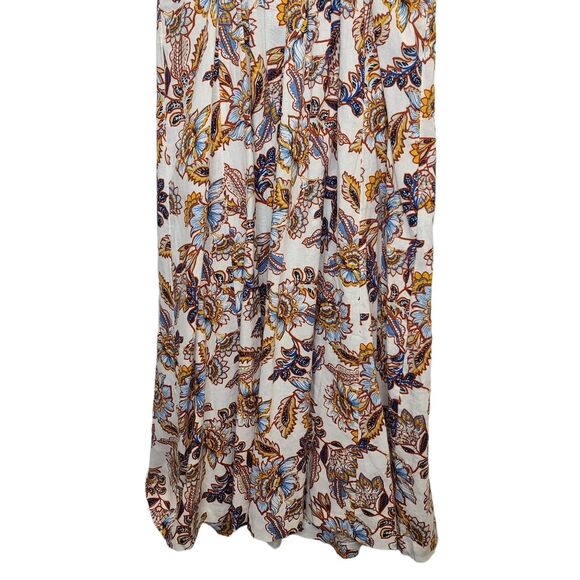 NWT Old Navy Fit & Flare Linen Blend Cami Cream Floral Dress S Petite - Picture 7 of 15